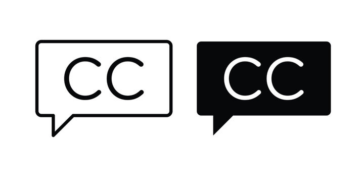 Closed caption icon For Web And UI, Simple Icons