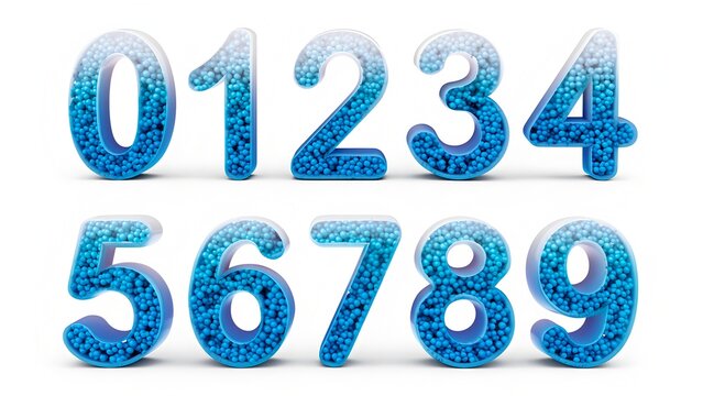 Smithsonite pale blue botryoidal numbers set