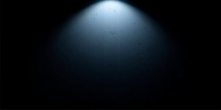 An artistic cosmos illustration depicts a spotlight on stage, casting a bright flash across a dark blue galaxy filled with a glowing sun, planet, and distant star