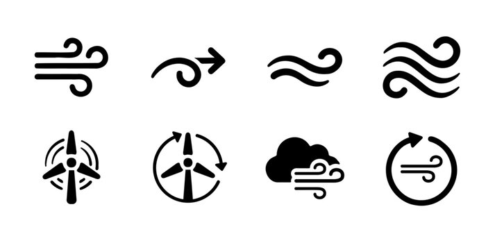 wind icon. wind icon set design vector illustration and transparent png .