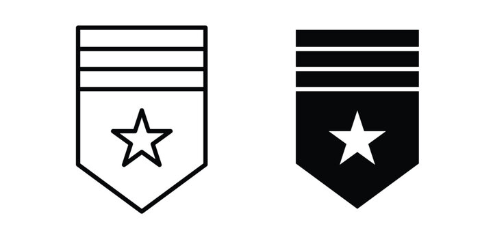 Military rank badge icon For Web And UI, Simple Icons