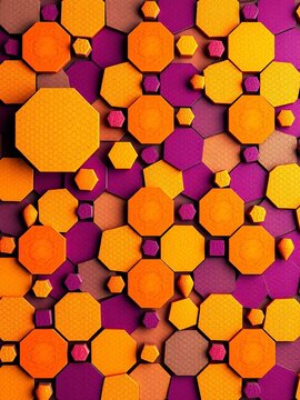 Geometric pattern of big and small hexagons in a hexagonal grid, abstract, design