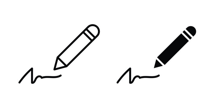 Signature icon For Web And UI, Simple Icons