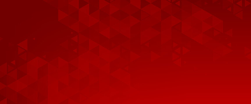 Abstract colorful background. Red triangles shape. Red mosaic. Geometric red background. Panorama red background. Modern red background. Red pattern