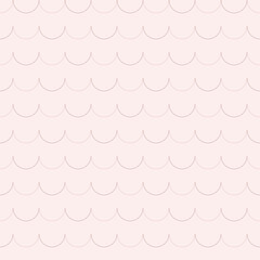 Minimal blush pink scallop seamless pattern, abstract geometric background © panyarit