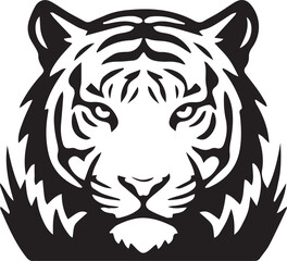 Fototapeta premium Tiger Face Logo Silhouette