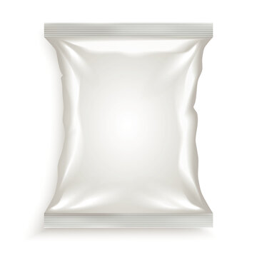 Plastic snack packaging mock up: Minimalist Blank White Packaging Mockup for Product Branding and Design