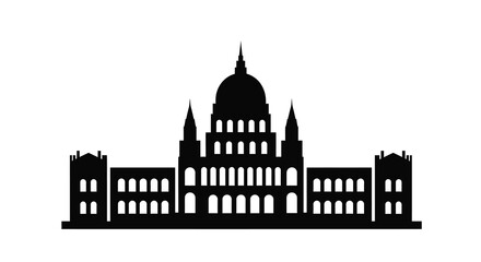 Obraz premium Hungarian parliament building silhouette on transparent background