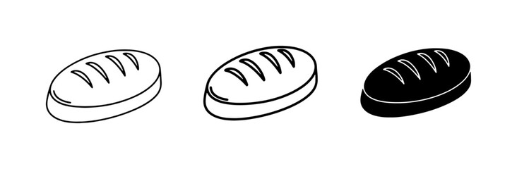 Obraz premium Bread Icons, Loaf Vector Art, Bakery Symbols for Food Graphics