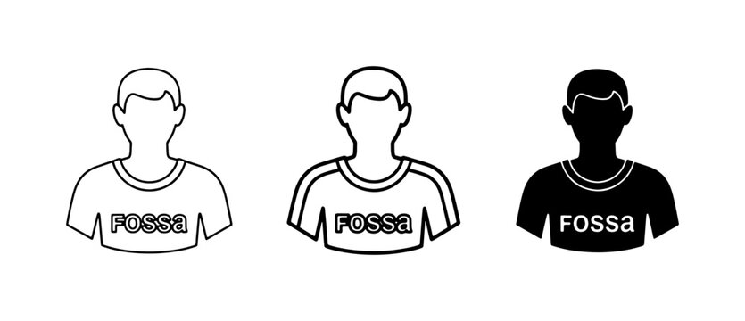 Fossa Icon Set, Silhouette and Outline Person Graphics