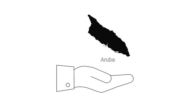 Abstract shape held in hand with cufflink on sleeve.