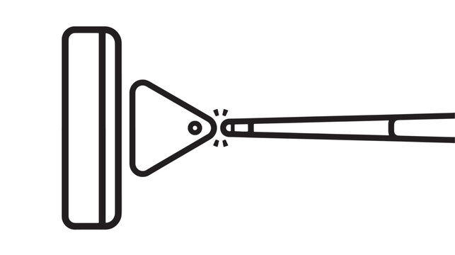 Billiards cue hitting cue ball with precise impact illustration featuring pool, game, sports with black and white elements for line, art projects,