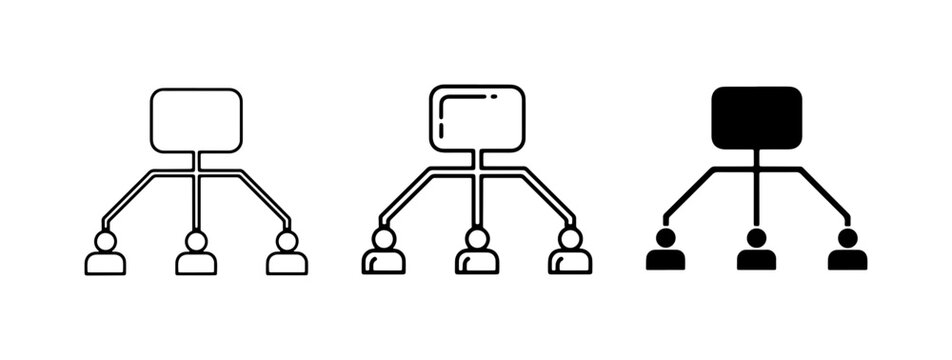 Organizational Chart Icons, Hierarchy Structure, Team Management