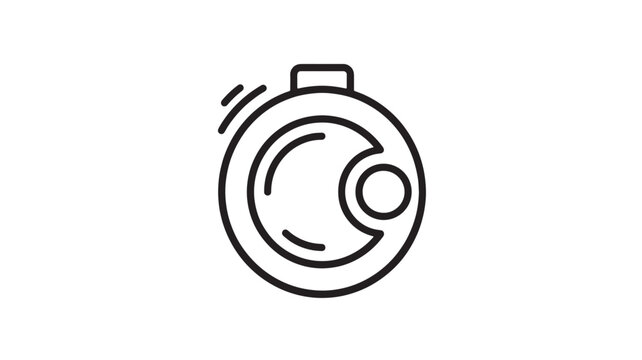 Stopwatch icon with circular design and handle featuring time, timer, clock with timekeeping and measurement elements for seconds, minutes projects,