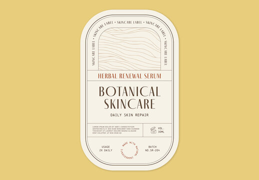 Product Label Template, Retro Vintage Product Packaging Sticker Tag For Food, Drink, Cosmetics