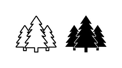 Pine Tree Icons, Forest Silhouette Vector Graphics, Evergreen Woodland Graphics © Idris