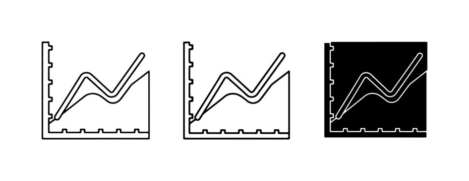 Line Graph Icons, Data Analysis Charts, Business Growth Trends