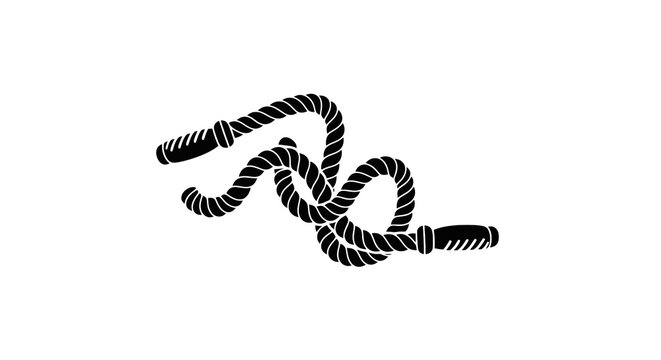Black rope twisted and turned.