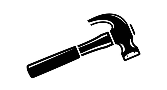 Black hammer with handle and head.