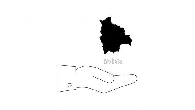 Bolivia Map Hand Giving Support Concept.
