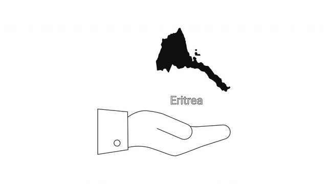 Eritrea Map and Hand Gesture Illustration.