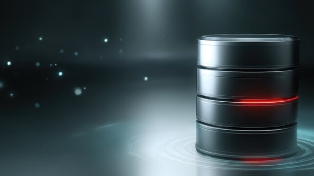 Abstract digital database server icon for information technology infrastructure and cloud storage networking concepts visual