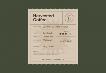 Product Label Template For Retro Packaging, Sticker, Tag & Badge Layouts for Jar & Bag Labels in Simple Minimalist Typographic Style