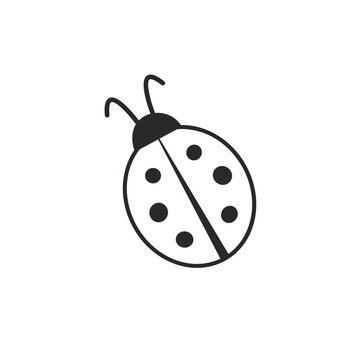 Cute ladybug minimalist outline icon