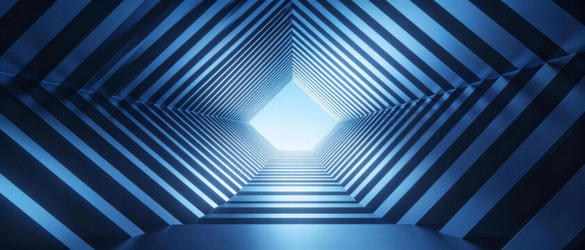Abstract tunnel - like structure with light at end