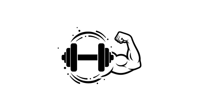 Flexing Arm with Dumbbell Icon Fitness.