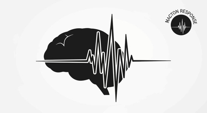 Brain Wave Electroencephalogram Medical Symbol.