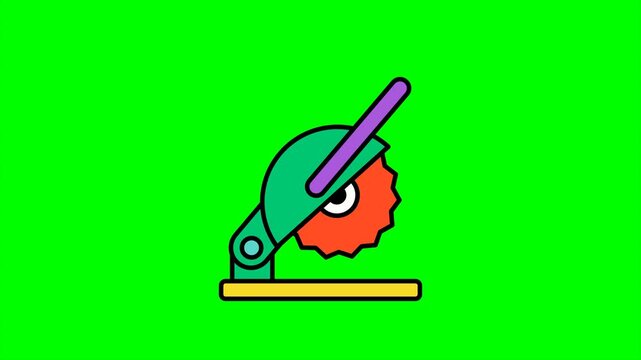 circle saw metal cutting tool animation HD 4K