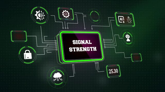 Digital signal strength gauge measuring wireless broadband amplitude parameters and real time automated radio frequency network data transmission logs
