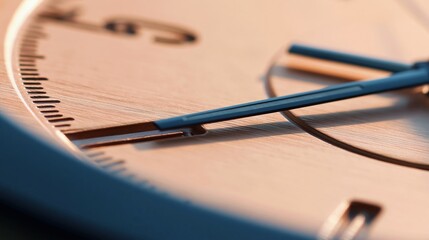 Fototapeta premium Close Up Macro Shot of a Modern Analog Watch Face with Blue Hour and Minute Hands