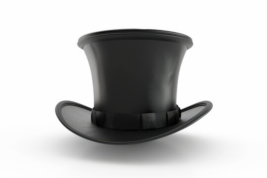 A classic black top hat sits elegantly, a symbol of sophistication and vintage charm.