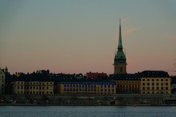 Fototapeta premium Sunset in Stockholm