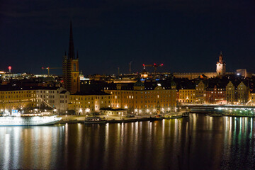 Obraz premium Night View of Stockholm