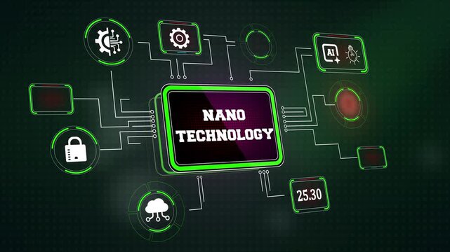 Advanced microscopic computing module analyzing nano technology tracking matrices and automated molecular database code sequences on a digital screen