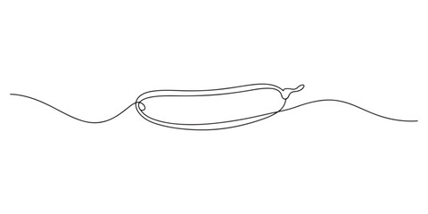 Obraz premium Cucumber continuous one line drawing, Continuous line drawing sliced cucumber pickles fresh food vegetable icon vector illustration concept, Continuous line drawing of sliced cucumber pickles. One