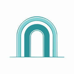 Fototapeta premium Abstract Archway with Teal and Blue Arches