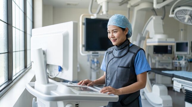 Confident Cardiologist In Modern Cath Lab