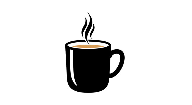 Steaming hot coffee cup icon.