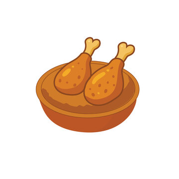Chicken drumstick curry vector food illustration