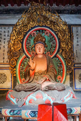 Obraz premium Painted Buddha Statue in Pingyao Temple, Shanxi Province, China