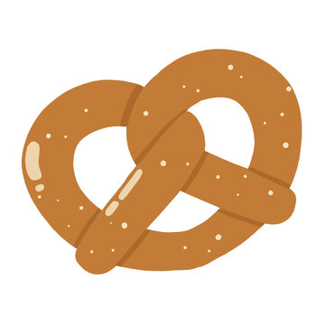 Cute hand drawn vector illustration of pretzel 