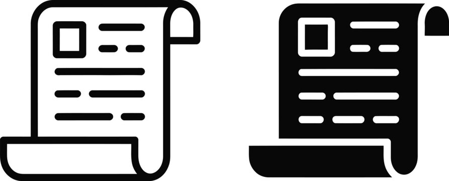 Bill invoice icon vector illustration with modern flat style for accounting, payment processing, and financial document interface design
