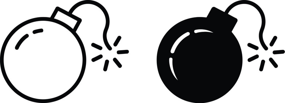 Bomb icon, bomb symbol vector illustration with modern flat style for warning signs, gaming elements, and graphic design concepts