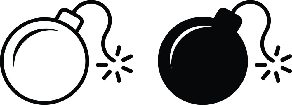 Bomb icon, bomb symbol vector illustration with modern flat style for warning signs, gaming elements, and graphic design concepts