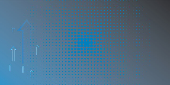 A collection of arrows pointing upwards on a light blue background representing business, finance, and stock market concepts. eps 10