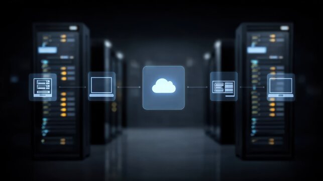 Every server in the network provides quick access to the cloud computing storage contained in the central infrastructure.